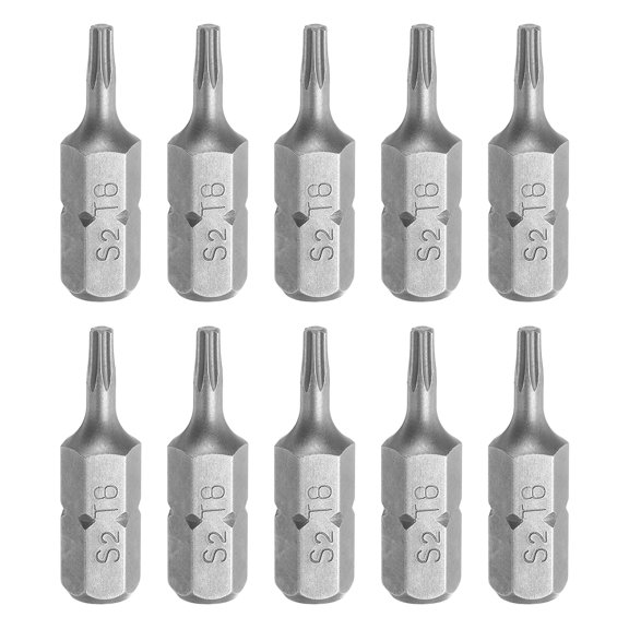 Uxcell 10pcs 1/4" Hex Shank T8 Head 1" Length S2 Torx Screwdriver Bit