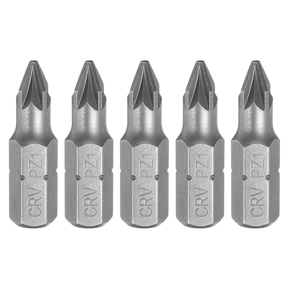 Uxcell 5pcs 1/4" Hex Shank PZ1 Head 1" Length Screwdriver Bits