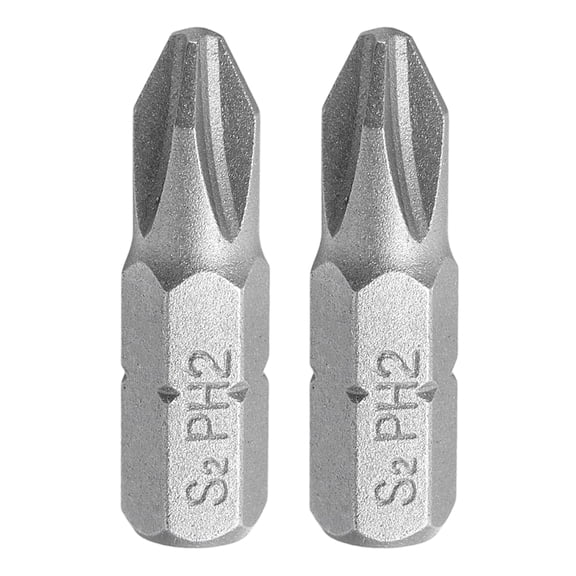 Uxcell 2pcs 1/4" Hex Shank PH2 Head 1" Length S2 Phillips Screwdriver Bits