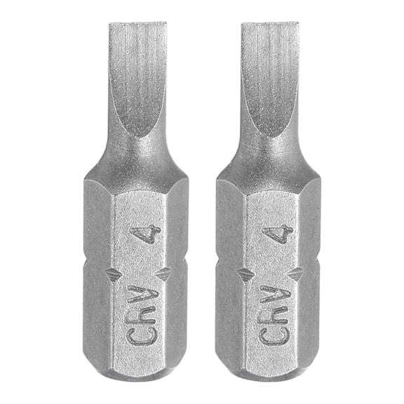 Uxcell 2pcs 1/4" Hex Shank SL4 Head 1" Length Flat Head Screwdriver Bit