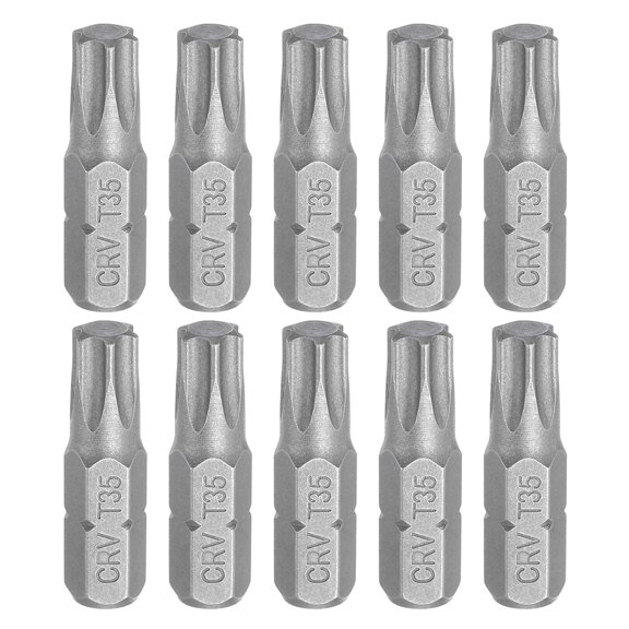 Uxcell 10pcs 1/4" Hex Shank T35 Head 1" Length Torx Screwdriver Bit