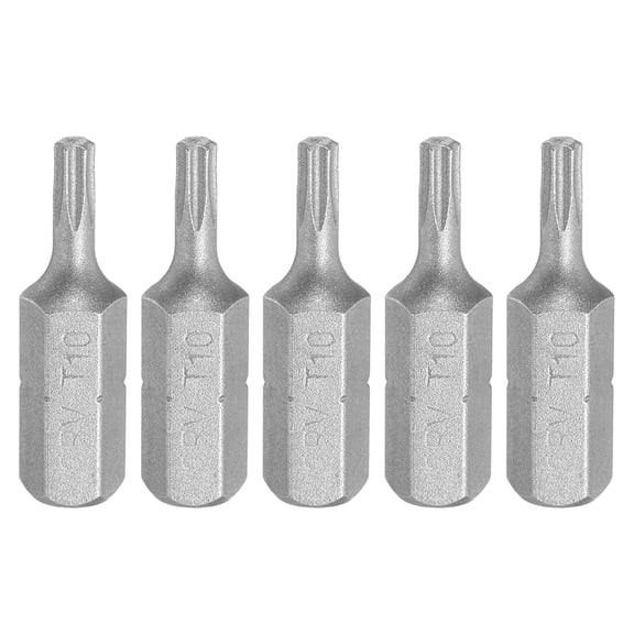 Uxcell 5pcs 1/4" Hex Shank T10 Head 1" Length Torx Screwdriver Bit