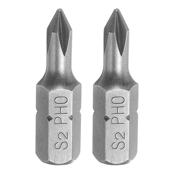 Uxcell 2pcs 1/4" Hex Shank PH0 Head 1" Length S2 Phillips Screwdriver Bits