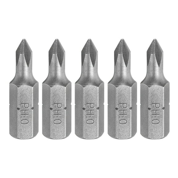 Uxcell 5pcs 1/4" Hex Shank PH0 Head 1" Length Phillips Screwdriver Bits