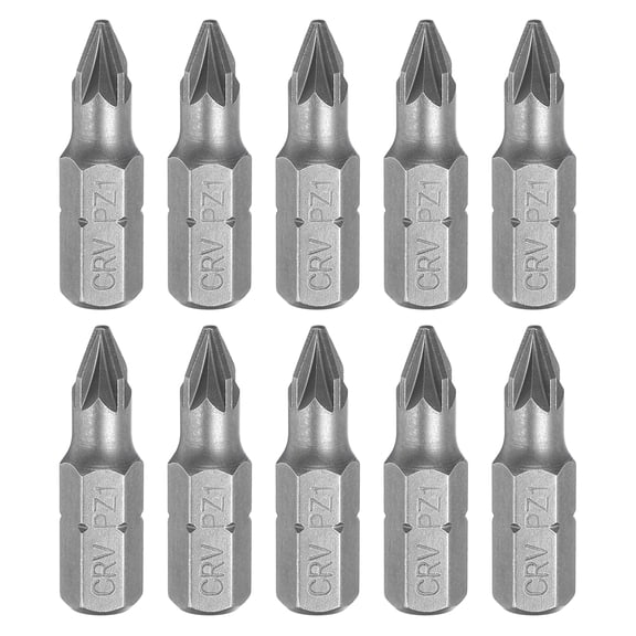 Uxcell 10pcs 1/4" Hex Shank PZ1 Head 1" Length Screwdriver Bits