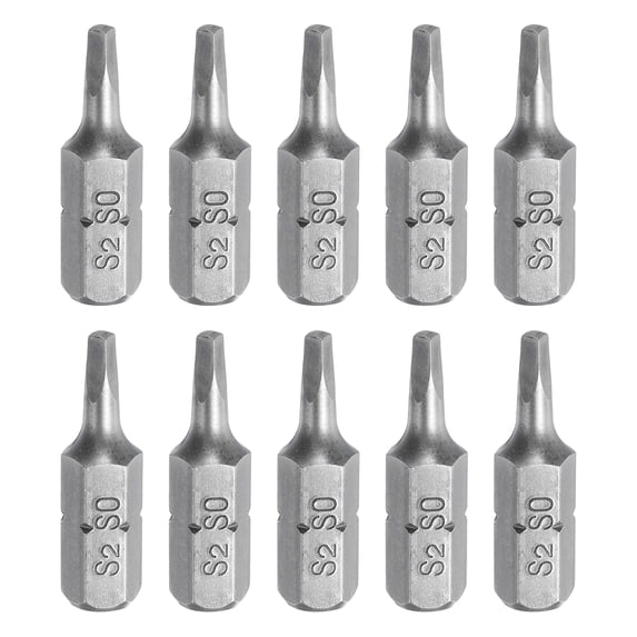 Uxcell 10pcs 1/4" Hex Shank SQ0 Head 1" Length S2 Square Head Screwdriver Bit