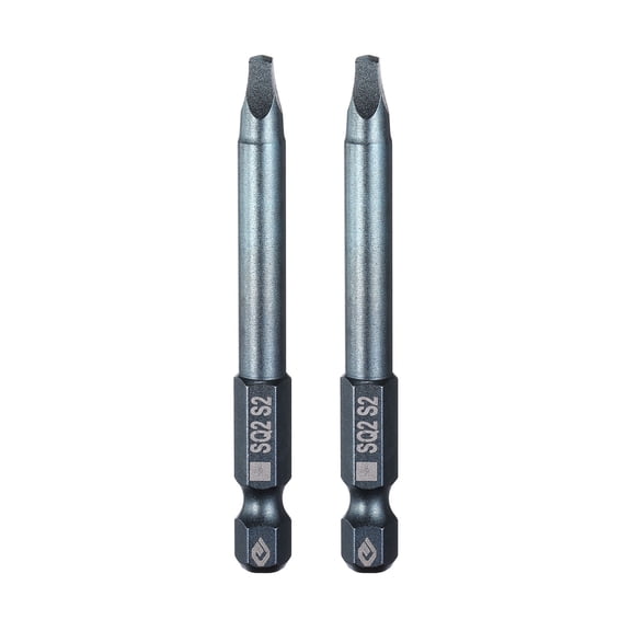 Uxcell 2pcs 1/4" Hex Shank SQ0 Magnetic Head 2.6" Long Square Screwdriver Bit Blue