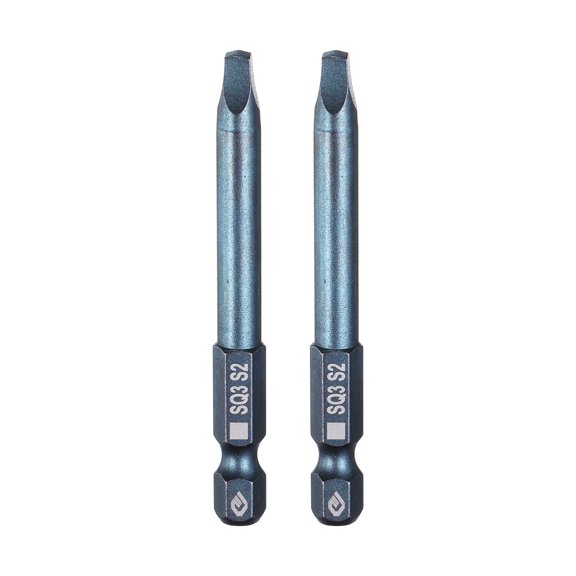 Uxcell 2pcs 1/4" Hex Shank SQ3 Magnetic Head 2.6" Long Square Screwdriver Bit Blue