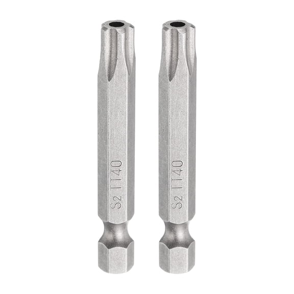 Uxcell 2pcs 1/4" Hex Shank TT40 Magnetic Head 2" Length Torx Bits