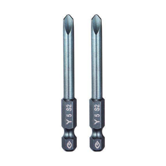 Uxcell 2pcs 1/4" Hex Shank Y5 Magnetic Head 2.6" Long Y-Shaped Screwdriver Bit Blue