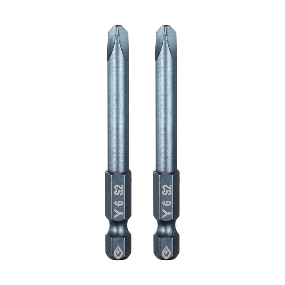 Uxcell 2pcs 1/4" Hex Shank Y6 Magnetic Head 2.6" Long Y-Shaped Screwdriver Bit Blue