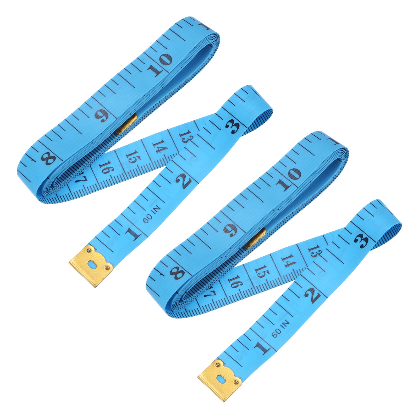 Uxcell 2pcs 1.5M 4.92Ft 60 Blue Plastic Ruler Measure Tape for Tailor Seamstress