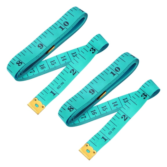 Uxcell 2pcs 1.5M 4.92Ft 60" Tailor Seamstress Plastic Flexible Ruler Tape Measure Green