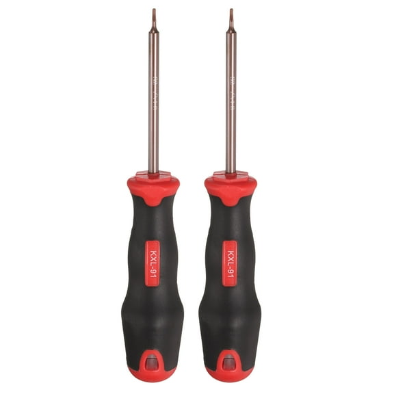 Uxcell 2pcs 1.8mm Triangle Screwdriver 7.09" Magnetic Screwdrivers 4.02" Heat-Treated S2 Alloy Steel with Ergonomic Handle for DIY Repairing, Red Brown