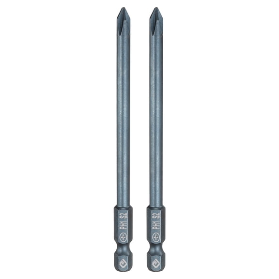 Uxcell 2pcs #1 Phillips Screwdriver Bit PH1 1/4" Hex Shank 4" (100mm) Long 0.2" Rod Magnetic Cross Head Drill Bits S2 Steel Industrial Screw Driver Bit for Electric Power Tools, Blue