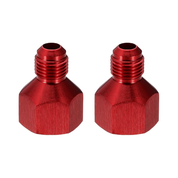 Uxcell 2pcs 10AN Female to 6AN Male Flare Reducer Adapter Fitting Connector Aluminum Flare Extender Coupler Fuel Hose Line Fitting for Vehicle Fuel Oil Line Modification, Red