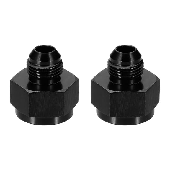Uxcell 2pcs 10AN Female to 8AN Male Flare Reducer Adapter Fitting Connector Aluminum Flare Extender Coupler Fuel Hose Line Fitting for Vehicle Fuel Oil Line Modification, Black