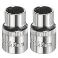 thumbnail image 1 of Uxcell 2pcs 12 Points Socket 3/8" Drive 9mm Metric Shallow Impact Socket, 1 of 7