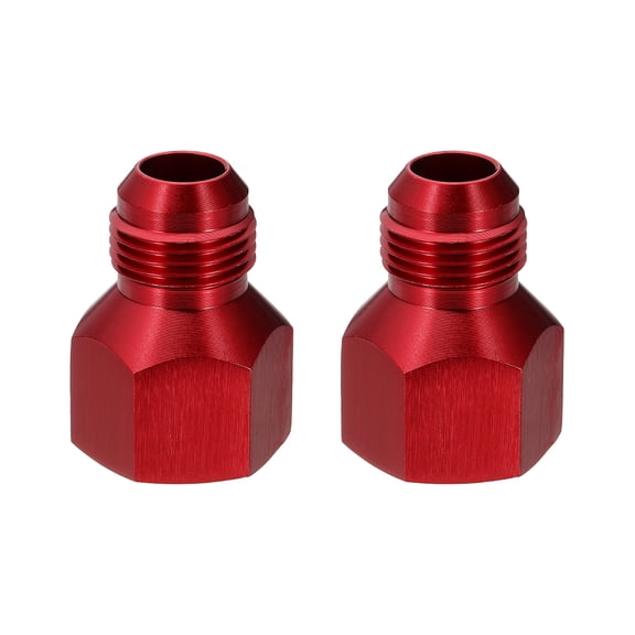 Uxcell 2pcs 12AN Female to 10AN Male Flare Reducer Adapter Fitting Connector Aluminum Flare Extender Coupler Fuel Hose Line Fitting for Vehicle Fuel Oil Line Modification, Red
