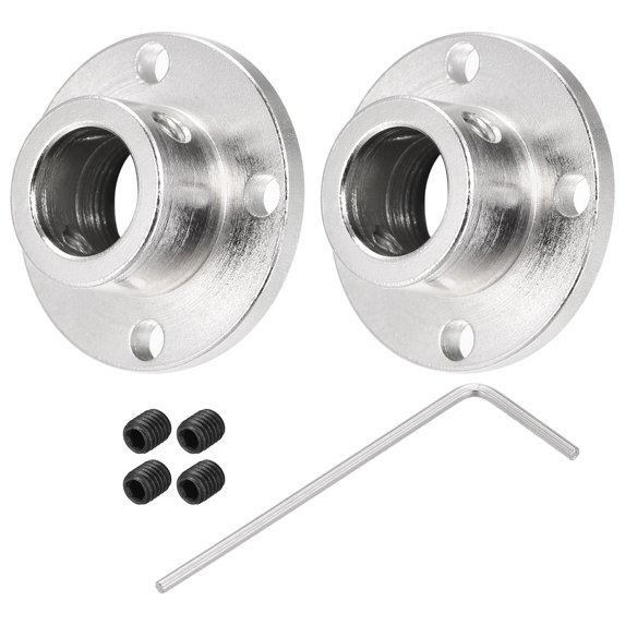 Uxcell 2pcs 12mm Flange Coupling Connector, Shaft Axis Fittings with 4pcs Fastening Screw 1pcs M2 Hex Wrench