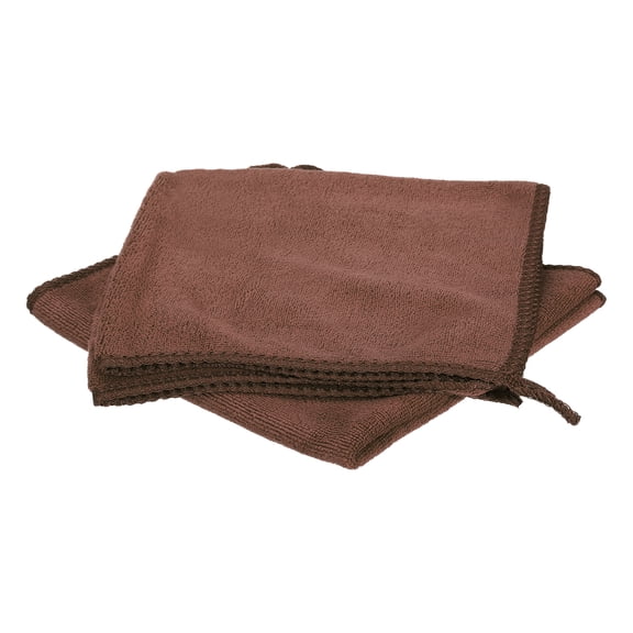 Uxcell 2pcs 16" x 12" Microfiber Cleaning Cloth Absorbent, Brown
