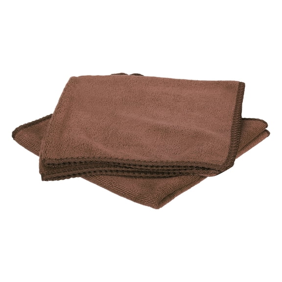 Uxcell 2pcs 16" x 16" Microfiber Cleaning Cloth Absorbent, Brown