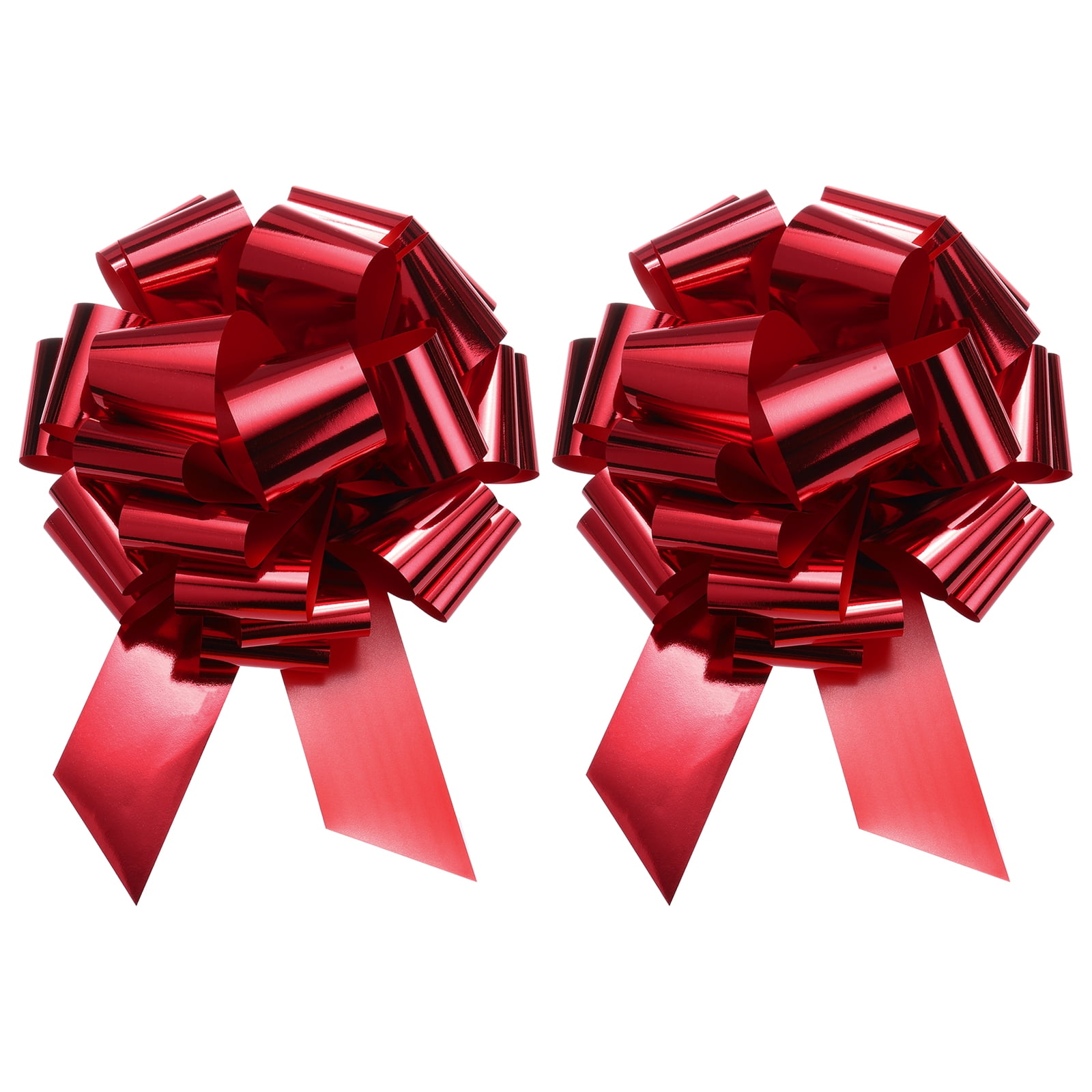 Uxcell 2pcs 18" Extra Giant Large Pull Bow Christmas Metallic Car Gift Wrapping Bows for Wedding Gift, Red
