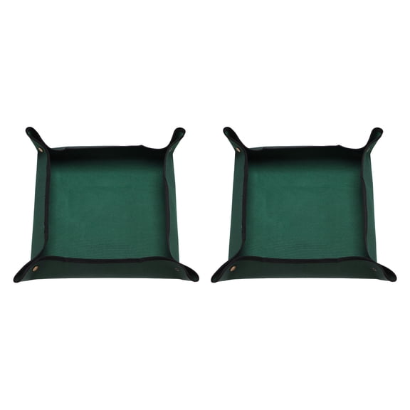 Uxcell 2pcs 19.7" x 19.7" Oxford Cloth Plant Repotting Mat w Metal Buckle, Dark Green