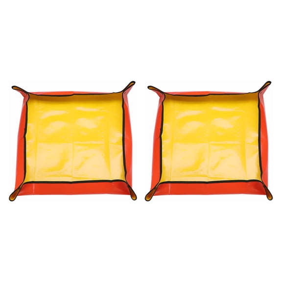 Uxcell 2pcs 19.7" x 19.7" PE Cloth Plant Repotting Mat with Metal Buckle, Yellow