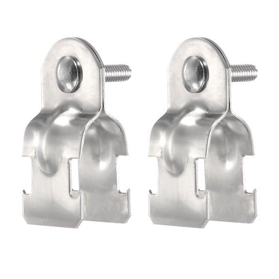 Uxcell 2pcs 2/3" EMT Strut Clamp 2.4" Length Universal 304 Stainless Steel Galvanized Strut Channel Accessory Conduit Clamp with Bolt and Nut for EMT Pipe Rigid Conduit, Silver