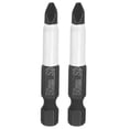 thumbnail image 1 of Uxcell 2pcs #2 Anti Slip Phillips Screwdriver Bit PH2 1/4" Hex Shank 2" (50mm) Magnetic Cross Head Drill Bits Phosphate S2 Steel Industrial Screw Driver Tools, Black/White, 1 of 7