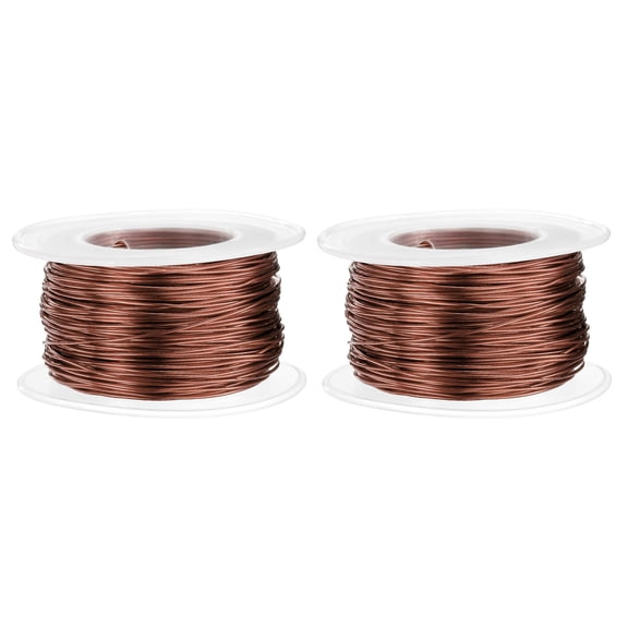 Uxcell 2pcs 20 Gauge Aluminum Craft Wire 0.8mm 98.5ft Flexible Bendable Anodized Metal Jewelry Sculpting Wire for Jewelry Making Modelling Craft DIY, Bronze