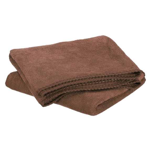 Uxcell 2pcs 20" x 10" Microfiber Cleaning Cloth Absorbent, Brown