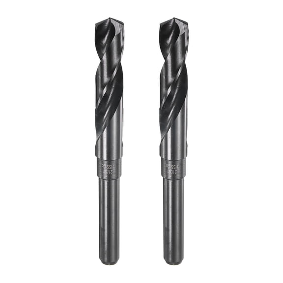 Uxcell 2pcs 21/32" Twist Drill Bits M35 High-Speed Steel HSS Round Shank 6" Long