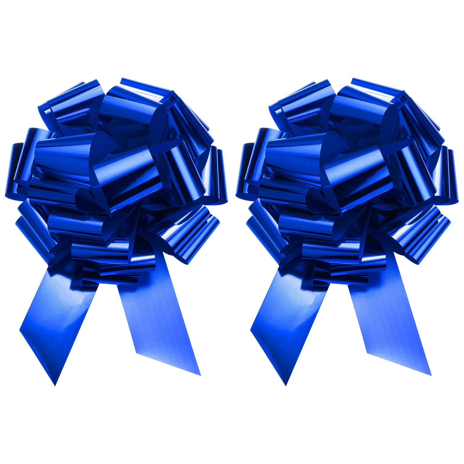Uxcell 2pcs 24" Extra Giant Large Pull Bow Christmas Metallic Car Gift Wrapping Bows for Wedding Gift, Blue