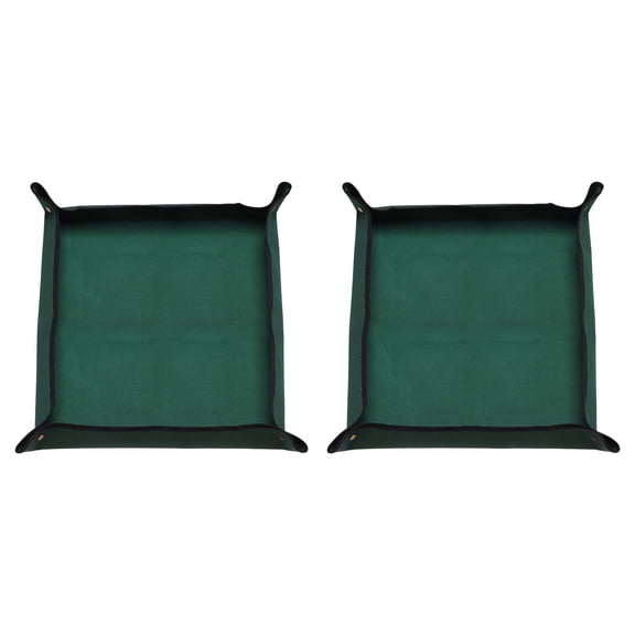 Uxcell 2pcs 29.5" x 29.5" Oxford Cloth Plant Repotting Mat w Metal Buckle, Dark Green