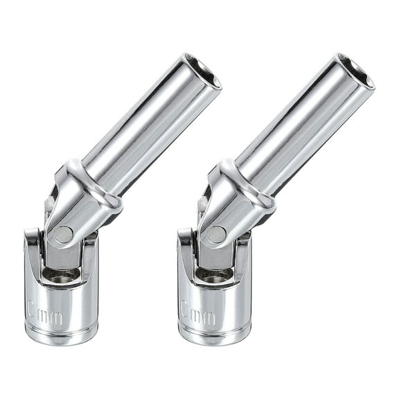 Uxcell 2pcs 3/8" Drive Universal Joint Socket 10mm CR-V Metric 6-Point Rotation Swivel Flex Socket