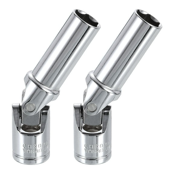 Uxcell 2pcs 3/8" Drive Universal Joint Socket 12mm CR-V Metric 6-Point Rotation Swivel Flex Socket