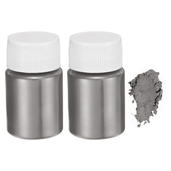 Uxcell 2pcs 30g/1oz Mica Powder for Epoxy Resin Kit Casting Resin, Gray Silver