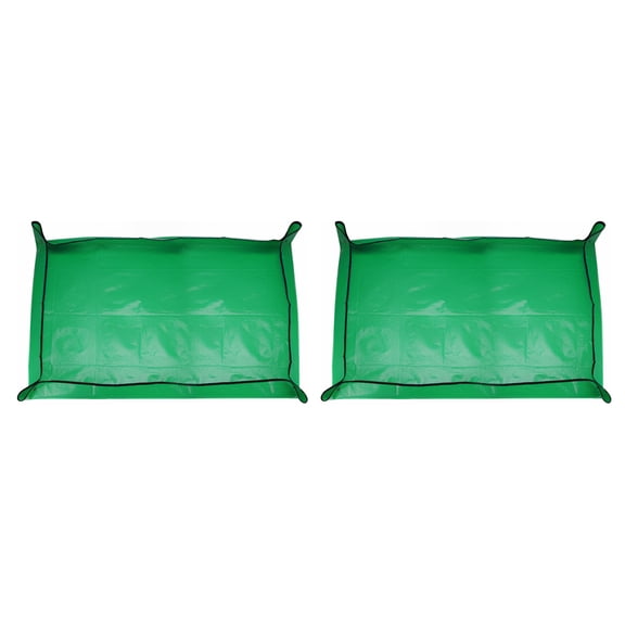 Uxcell 2pcs 31.5" x 39.4" PE Cloth Plant Repotting Mat with Metal Buckle, Green