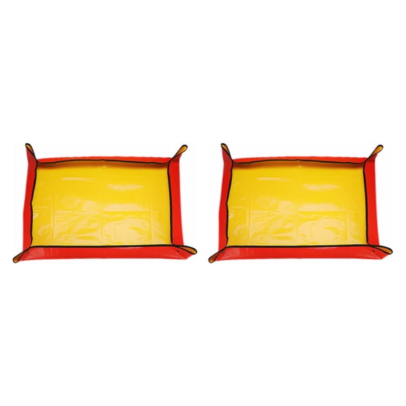 Uxcell 2pcs 31.5" x 39.4" PE Cloth Plant Repotting Mat with Metal Buckle, Yellow