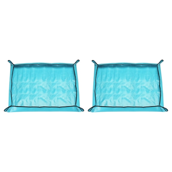 Uxcell 2pcs 31.5" x 39.4" PE Cloth Plant Repotting Mat with Plastic Buckle, Blue