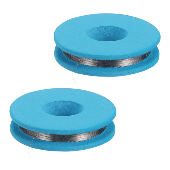 Uxcell 2pcs 34 AWG Nichrome Wire, 66ft Cr20Ni80 Heating Resistance Wire for Heating Element Electronic Component Repairing, Blue