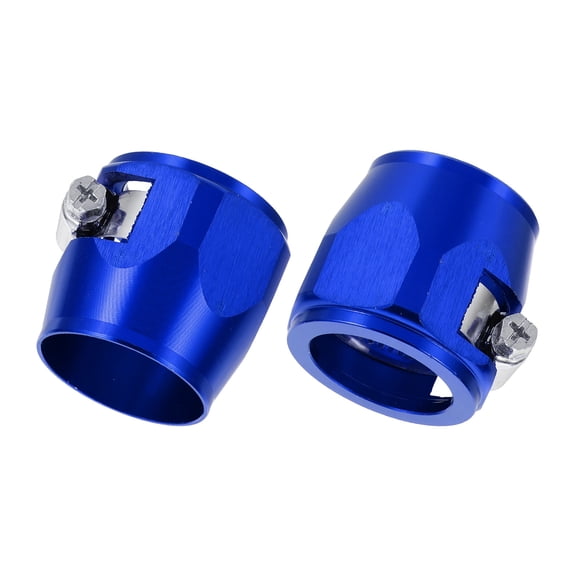 Uxcell 2pcs 37mm Hose Finisher Clamp Aluminium Alloy Fuel Line Hose Clips, Blue