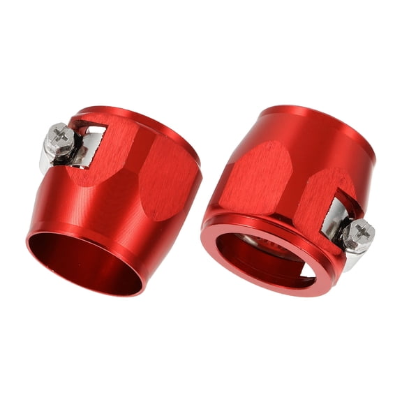 Uxcell 2pcs 37mm Hose Finisher Clamp Aluminium Alloy Fuel Line Hose Clips, Red