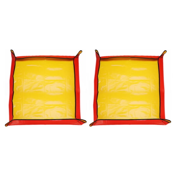Uxcell 2pcs 39.4" x 39.4" PE Cloth Plant Repotting Mat with Metal Buckle, Yellow