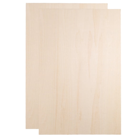 Uxcell 2pcs 3mm Basswood Plywood Sheets 12" x 18" x 1/8" Thin Unfinished Plywood Boards Craft Wood Sheet for Laser CNC Cutting Wood Engraving Burning Drawing Architecture DIY Projects