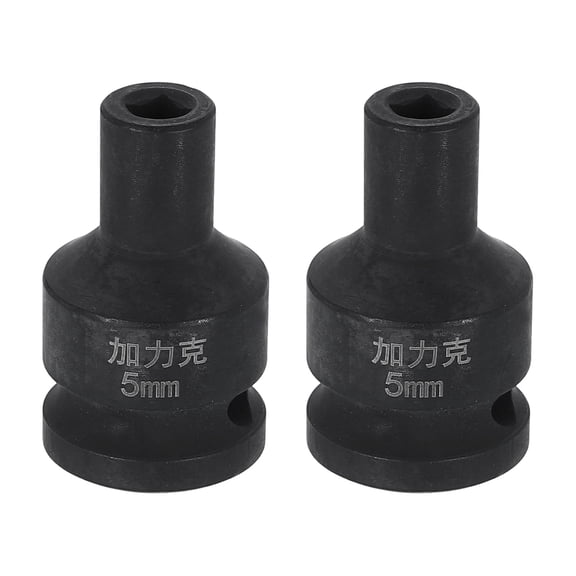 Uxcell 2pcs 4 Point Square Socket 1/2" Drive 5mm Metric CR-V Impact Wheel Socket