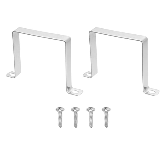 Uxcell 2pcs 4" x 4" Square Pipe Clamp, 304 Stainless Steel U Shaped Connector Bracket Heavy Duty Tube Strap Buckle with Self-Tapping Screws for Tube Installation