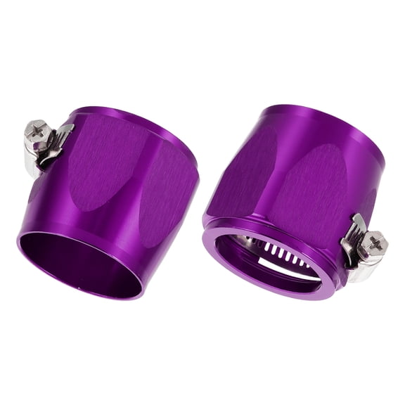 Uxcell 2pcs 40mm Hose Finisher Clamp Aluminium Alloy Fuel Line Hose Clips, Purple